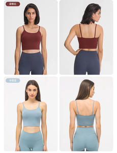 40 colores Stock 2025 Conjunto de yoga Correa delgada Chaleco de fitness Camisola de yoga Sujetador deportivo con almohadilla para el pecho - Product Image 6