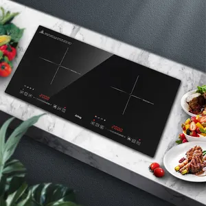 Double Induction Stove 4400W Built-in Electric Induction Hob 2 Burner Induction Cooker