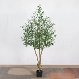 <span class=keywords><strong>Grand</strong></span> <span class=keywords><strong>olivier</strong></span> artificiel, arbre à feuilles de ficus, bois, herbe de soie, plastique, simulation, décoration d'intérieur, paysage extérieur, maison en <span class=keywords><strong>pot</strong></span> - Product Image 2