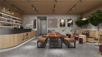 Comptoir de Bar Moderne pour Café, Mobilier de Magasin de Pâtisserie en Bois Tendance, Design Intérieur Personnalisé pour Café