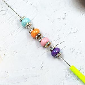 Perles d'espacement en acrylique de 14 mm en gros avec grands trous, perles décoratives en strass pour la fabrication de stylos et de bijoux DIY - Product Image 3