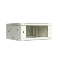 Armoire réseau murale RAL7035, rack de serveur pour magasin de détail, petite entreprise, CCTV DVR, 600*600mm, 4U, porte en verre