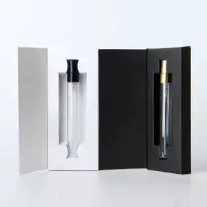 Botol Sampel Semprot Minyak Parfum Kaca 3Ml 5Ml 10Ml Mewah dengan Kemasan Kotak dengan Penyemprot Emas Perak Hitam