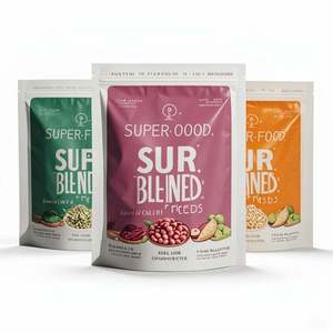 Pochette sur support personnalisée 250g finition mate Superfood Sachet à fermeture éclair en poudre de café emballage en plastique pour chewing-gum 1 livre 16oz - Product Image 1