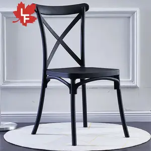 Wholesale Cheap Professional Production x back chairs Cross Back Plastic Dining Chair Stackable Plastic Chair For Wedding