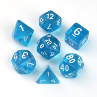 Lot de 7 dés polyédriques translucides arc-en-ciel en acrylique et résine pour jeux de rôle et de société D&D