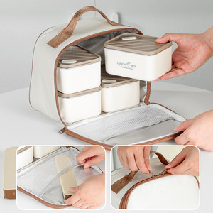 Ensemble de boîtes à lunch carrées en acier inoxydable 304, isothermes, pour le stockage des aliments en extérieur, boîte à bento à emporter - Product Image 1