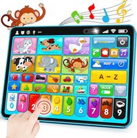 Tablette éducative musicale en plastique pour enfants, alimentée par piles, pour le développement linguistique des bébés