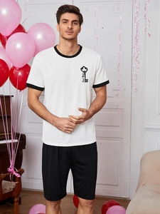 Pigiama produce <span class=keywords><strong>pigiami</strong></span> in tessuto di cotone estivo abbinato per uomo e donna - Product Image 2