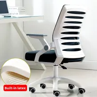 Chaise de bureau moderne en maille avec accoudoirs et appui-tête réglables, pivotante, pour la maison, le bureau et l'étude
