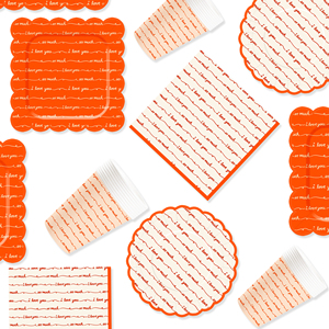 DAMAI Valentine's Party Theme Decor Bulk Wholesale Set Red Check Love You Paper Plates <b>Tablecloth</b> Party <b>Disposable</b> Tableware - Product Image 4