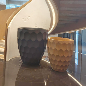 <span class=keywords><strong>Pot</strong></span> de fleurs rond extra-large en fibre de verre pour aménagement paysager d'hôtel de style nordique - Product Image 3