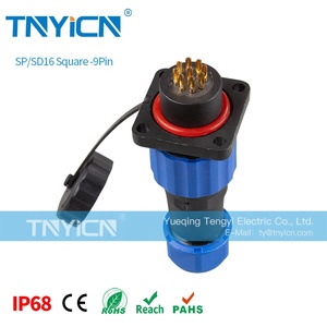 9Pin Electrical Wire Connectors IP68 SP SD16 Square Male Female Conector for Led Outdoor Lighting CableWaterproof <strong>Connector</strong> - Product Image 4