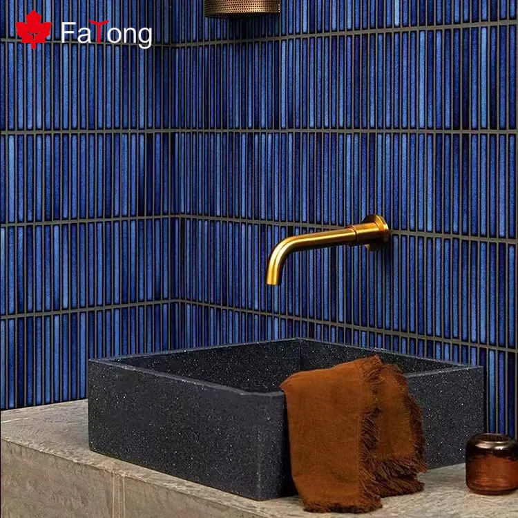 佛山FaTongモダン装飾セラミックタイルダークグリーン手作りセラミック壁タイルモザイク壁