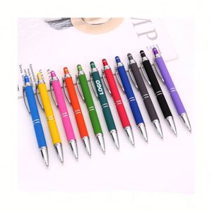 Stylo à bille en aluminium personnalisé avec stylet - Stylos de marque pour cadeaux promotionnels - Product Image 1