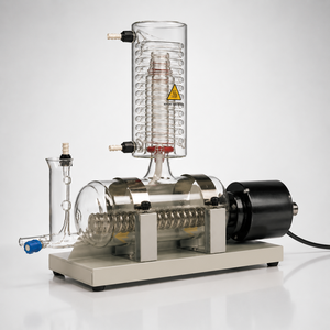 Unité de distillation simple en verre borosilicate de laboratoire avec chauffage métallique et contrôle thermostatique de la température pour eau de haute pureté - Product Image 3