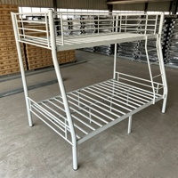 Structure de lit superposé en métal de qualité commerciale, robuste, en acier, pour dortoir, unité double sur grand lit, idéale pour appartement et auberge.