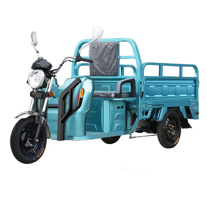 2024 Triciclo de carga eléctrica de granja 1500W Motor Van tipo vagón motocicleta de tres ruedas