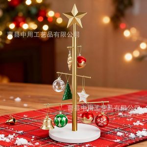 Estante decorativo para árbol de Navidad, marco de metal, base de madera, estante de almacenamiento con forma de árbol para decoración navideña - Product Image 5