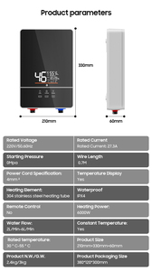 Calentador de Agua Eléctrico Instantáneo de 6000W, Montado en la Pared, con Certificación IPX4, Inteligente, sin Tanque, para Ducha - Product Image 2