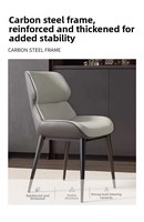 Chaises de salle à manger modernes et luxueuses en cuir PU, pieds en métal, dossier rembourré doux - Écologiques et ergonomiques pour la maison et l'hôtel