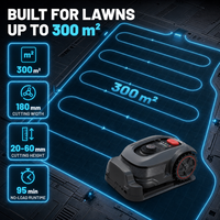 Tondeuse à gazon robotisée intelligente DONOL D-RLM01 pour jardin de 300 m² avec application Bluetooth et station de charge