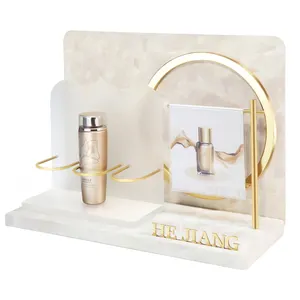 Luxury Style Custom Counter Top Display Cosmetic Perfume Essential Oil Led Acrylic Light Display Stand