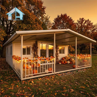 Gaiasmile Conteneur en acier extensible à double aile de 20 pieds, 2 chambres, design moderne, compatible solaire, mini-maison écologique, camping, salon