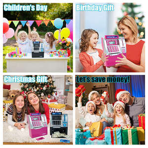 Mini banco electrónico de alta calidad, máquina <span class=keywords><strong>ATM</strong></span>, hucha multifuncional para niños, juguete de Banco de dinero, memoria de apagado, Material ABS - Product Image 6