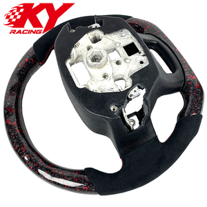 Volant sport LED en fibre de carbone forgée rouge personnalisé avec palettes de changement de vitesse pour Ford F150 XLT Raptor Shelby R F250 F350 - Product Image 3