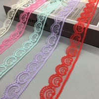 Dentelle colorée non élastique de 2,5 cm, 100% polyester, brodée, pour chaussures, chapeaux, sacs, écharpes, bijoux, jouets, accessoires de bricolage, motif animal