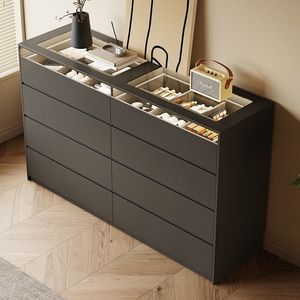 Minimalist Solid Wood Eight Drawer <b>Chest</b> <b>Storage</b> Dresser Bedroom Living Room Modern Nordic Style - Product Image 1