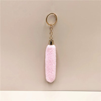 Porte-monnaie UMOO tendance en fausse fourrure douce avec pompon en peluche, porte-clés de voiture en forme 3D, breloque de sac en fourrure, impression numérique