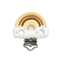 Vente chaude Arcobaleno Nuvola attache-sucette perles de Silicone bébé anneau de dentition accessoires de dentition Clip pinces à mamelon jouet