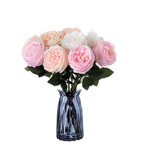 Bouquet de roses artificielles CallaFloral rose, blanc, champagne, polyester, décoration intérieure, mariage, décoration de la maison - Product Image 5
