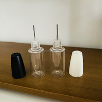 10ml 15ml 20ml 30m Bouteille de liquide en plastique à pointe d'aiguille en métal PET transparent avec bouchon sûr à l'épreuve des enfants
