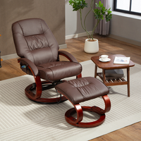 Chaise de bureau inclinable en tissu PU microfibre de loisirs à réglage manuel avec repose-pieds