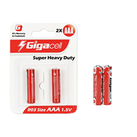 Batería de Carbono-Zinc de Alto Rendimiento de 1.5V AAA con Cubierta de PVC para Control Remoto, Linterna, Cámara, Juguete, Reloj
