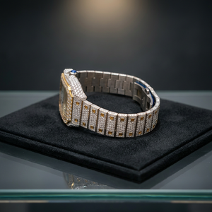 Montre de luxe hip-hop en alliage d'acier inoxydable avec verre saphir, testeur de diamant, boîtier personnalisé et moissanite, style antique et quartz - Product Image 2