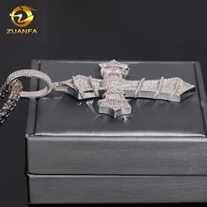 Bijoux Hip Hop en Moissanite, Pendentif Croix de Luxe en Moissanite, Argent 925, Pendentif Hip Hop en Moissanite, Testeur de Diamant - Product Image 6