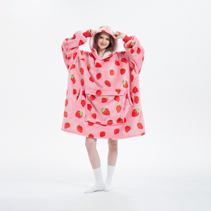 <span class=keywords><strong>Felpa</strong></span> <span class=keywords><strong>Coperta</strong></span> con Cappuccio Oversize in Sherpa, Plaid Indossabile Morbido in <span class=keywords><strong>Pile</strong></span> con Tasca per Adulti - Product Image 5