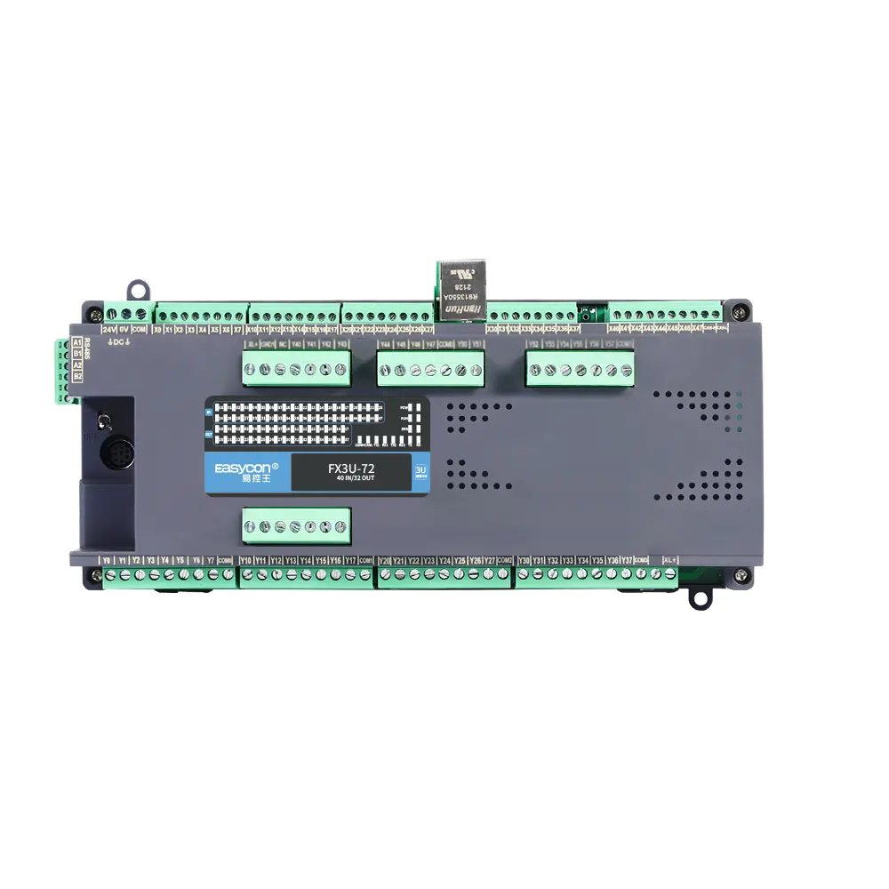 Easycon FX3U-72MT/MR/MRT-9AD-5DA WIth 40DI 28DO 9AI 5AO K type Ethernet PLC Programmable Logic Controller plc controller