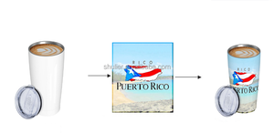 Gobelet <span class=keywords><strong>isotherme</strong></span> en acier inoxydable de haute qualité <span class=keywords><strong>personnalisé</strong></span> de 20 oz avec logo du drapeau de Porto Rico, pour l'extérieur, pour le café, pour les voyages - Product Image 2