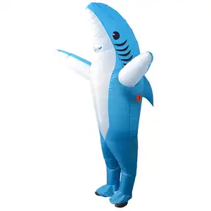 Лидер продаж, забавный полноразмерный костюм, голубой надувной дельфин, Акула, костюм с воздухом, костюмы на Хэллоуин, косплей-вечеринка