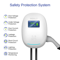 Nouvelle borne de recharge murale WiFi pour véhicules électriques, simple, 7 kW, 32 A, prises Type 1, avec écran LCD de 4,3 pouces, indice de protection IP65, certifiée CE pour voitures électriques