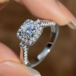 Wholesale Luxury Fashion Rings Jewelry Gold Plated Sparking <b>Cushion</b> Cut Cubic Zircon Wedding Ring <b>for</b> Women - Product Image 1