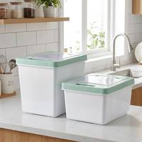 Contenitore per Riso in Plastica PP con Coperchio a Scatto, Ermetico, Anti-Insetti, Trasparente, Grande Capacità, per Uso Quotidiano in Cucina, Vendita all'Ingrosso