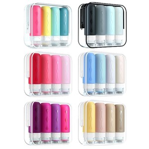 Botellas de Viaje Portátiles Ecológicas de Silicona de 90 ml, Recipientes Reutilizables a Prueba de Fugas para Artículos de Aseo, Organizador de Champú, Loción y Cosméticos - Product Image 1