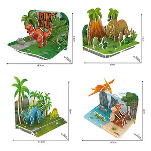 Nouveaux articles chauds 4 en 1 assemblage dinosaures jurassiques monde avec scène de jungle 3D mousse Puzzles enfants éducation jeu puzzles - Product Image 5