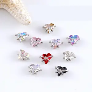 Alloy Square Diamond Fingernail 3D Bow Tie Nail Decoration Luxury Nail Art Accessories Love Knot Manicure